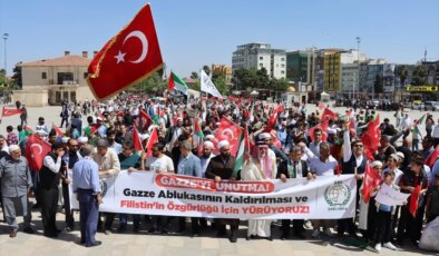 Şanlıurfa’da İsrail’in Gazze’ye yönelik saldırıları protesto edildi