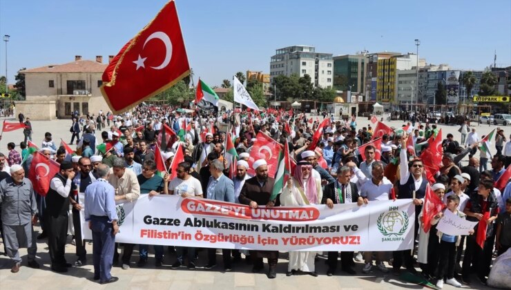 Şanlıurfa’da İsrail’in Gazze’ye yönelik saldırıları protesto edildi